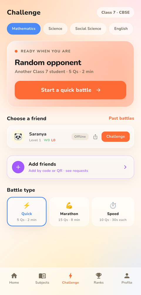 A friend battle in progress